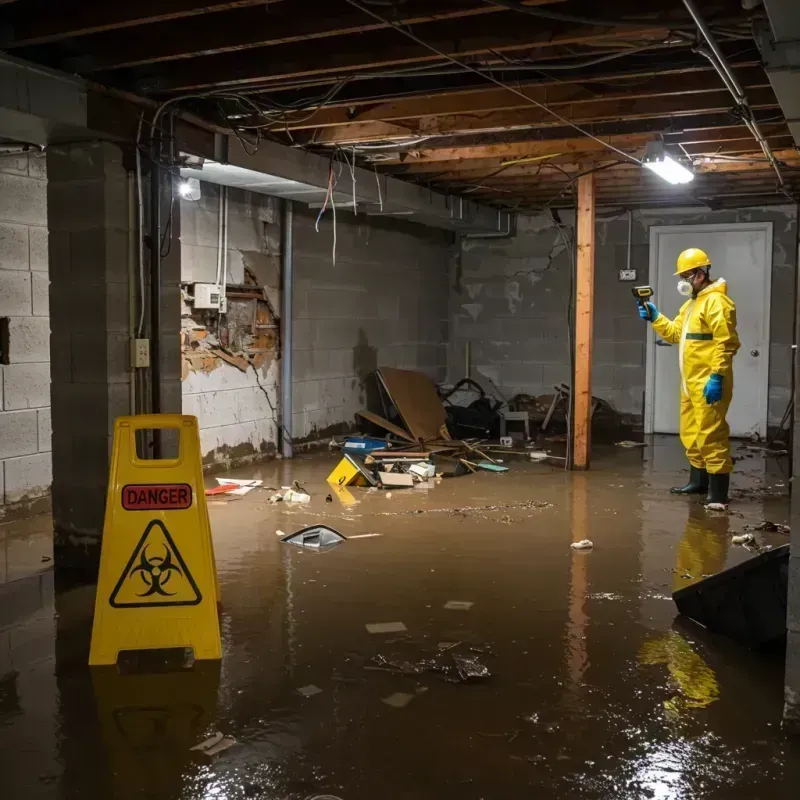 Flooded Basement Electrical Hazard in Kouts, IN Property